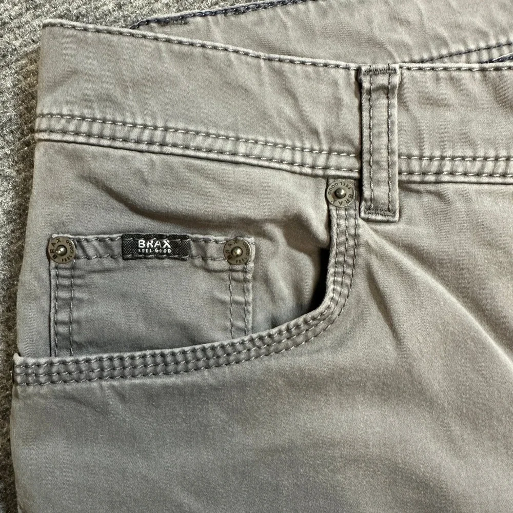 Brax Feel Good Cooper Fancy Mens Grey Regular Fit Pants 35x27 87-1507/06